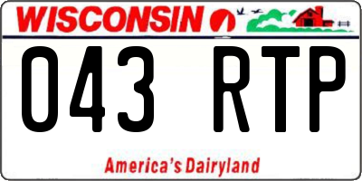 WI license plate 043RTP