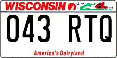 WI license plate 043RTQ