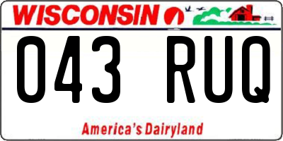 WI license plate 043RUQ