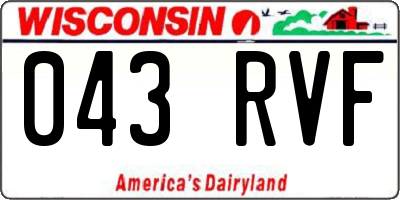 WI license plate 043RVF
