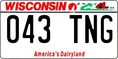 WI license plate 043TNG