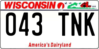 WI license plate 043TNK
