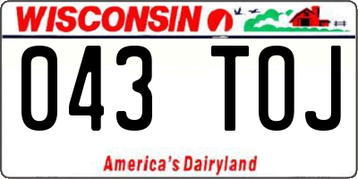 WI license plate 043TOJ