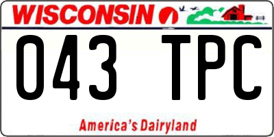 WI license plate 043TPC