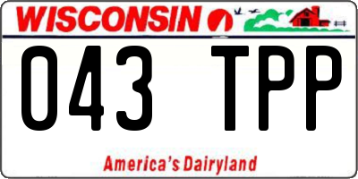 WI license plate 043TPP