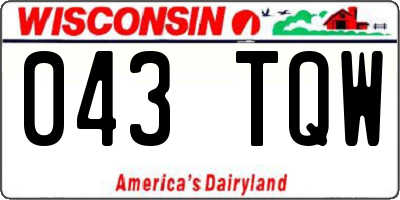 WI license plate 043TQW