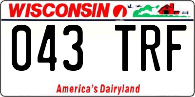 WI license plate 043TRF