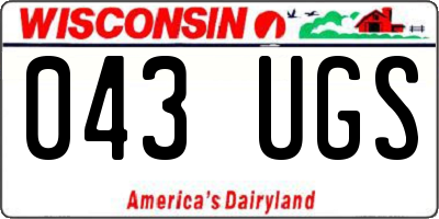 WI license plate 043UGS
