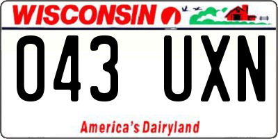 WI license plate 043UXN