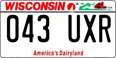 WI license plate 043UXR
