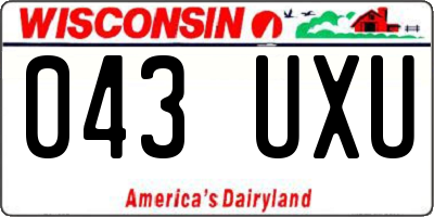 WI license plate 043UXU