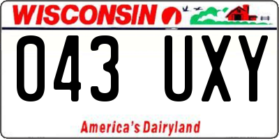 WI license plate 043UXY