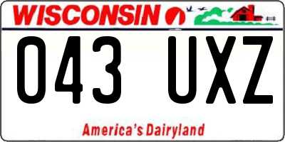 WI license plate 043UXZ