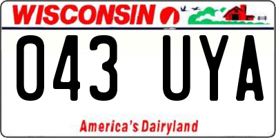 WI license plate 043UYA
