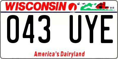 WI license plate 043UYE