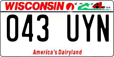 WI license plate 043UYN
