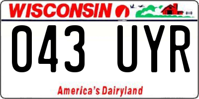 WI license plate 043UYR