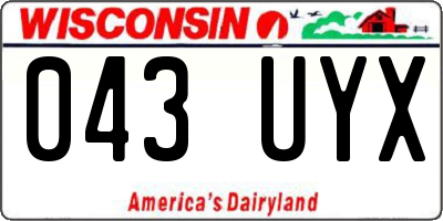 WI license plate 043UYX
