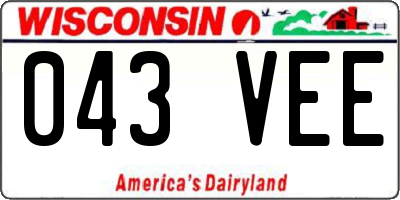 WI license plate 043VEE