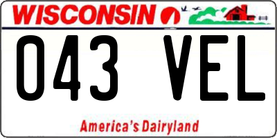 WI license plate 043VEL