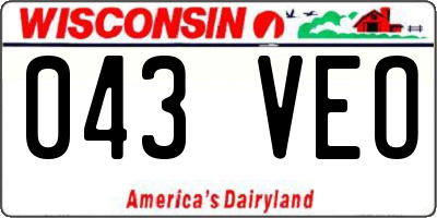 WI license plate 043VEO