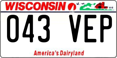 WI license plate 043VEP