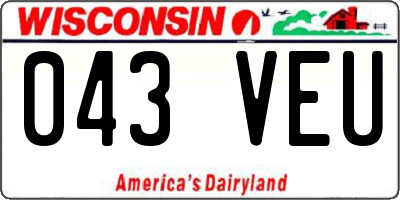 WI license plate 043VEU