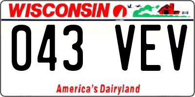 WI license plate 043VEV