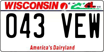 WI license plate 043VEW