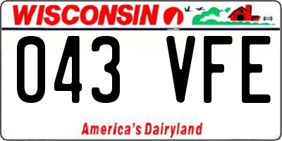 WI license plate 043VFE