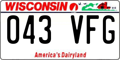 WI license plate 043VFG
