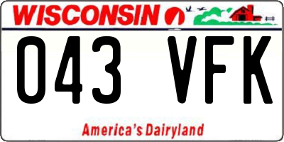 WI license plate 043VFK