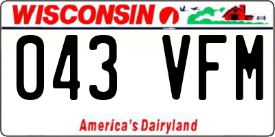 WI license plate 043VFM