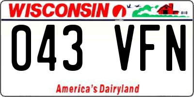 WI license plate 043VFN