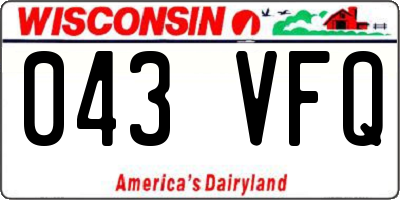 WI license plate 043VFQ