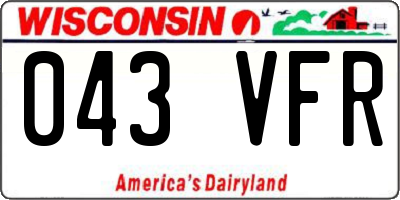 WI license plate 043VFR
