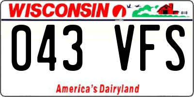 WI license plate 043VFS