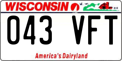 WI license plate 043VFT