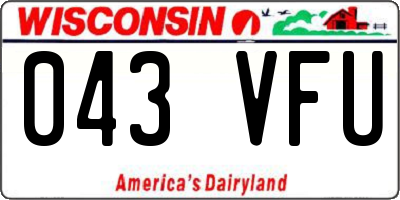 WI license plate 043VFU