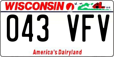 WI license plate 043VFV