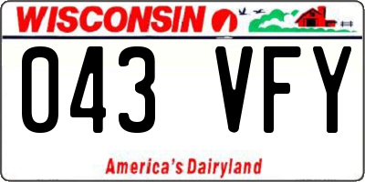WI license plate 043VFY