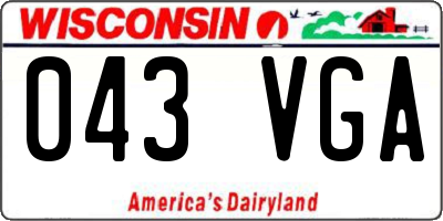 WI license plate 043VGA