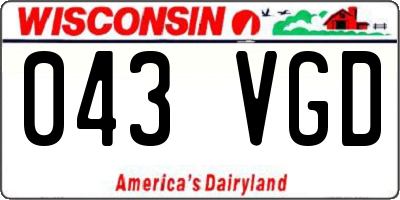 WI license plate 043VGD