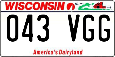 WI license plate 043VGG