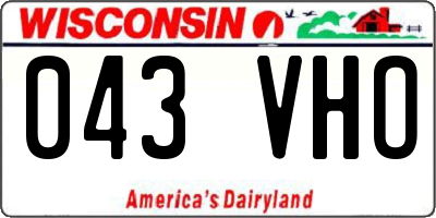 WI license plate 043VHO