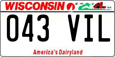 WI license plate 043VIL