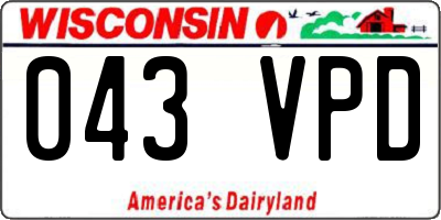 WI license plate 043VPD