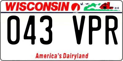 WI license plate 043VPR