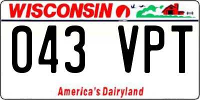 WI license plate 043VPT