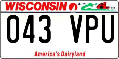 WI license plate 043VPU